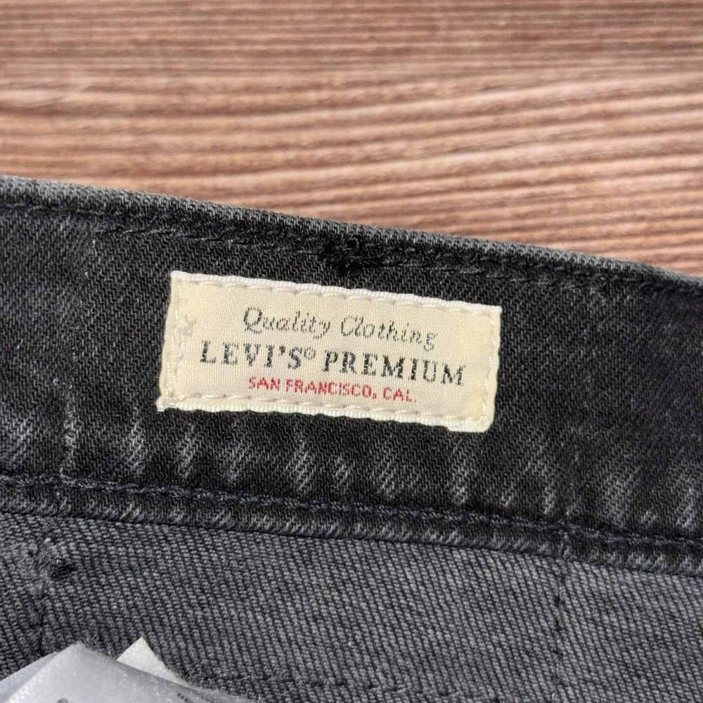 Levis 512 Distressed Jeans Mens Size 32x32 Black Faded Cotton Blend Stretch